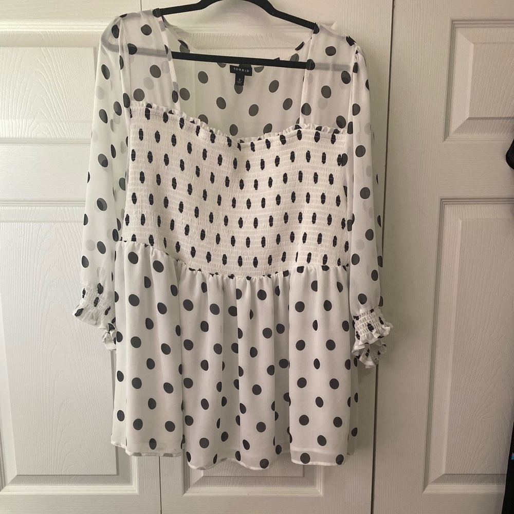 Torrid polka dot top